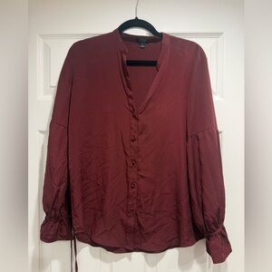 Ann Taylor Burgundy Blouse